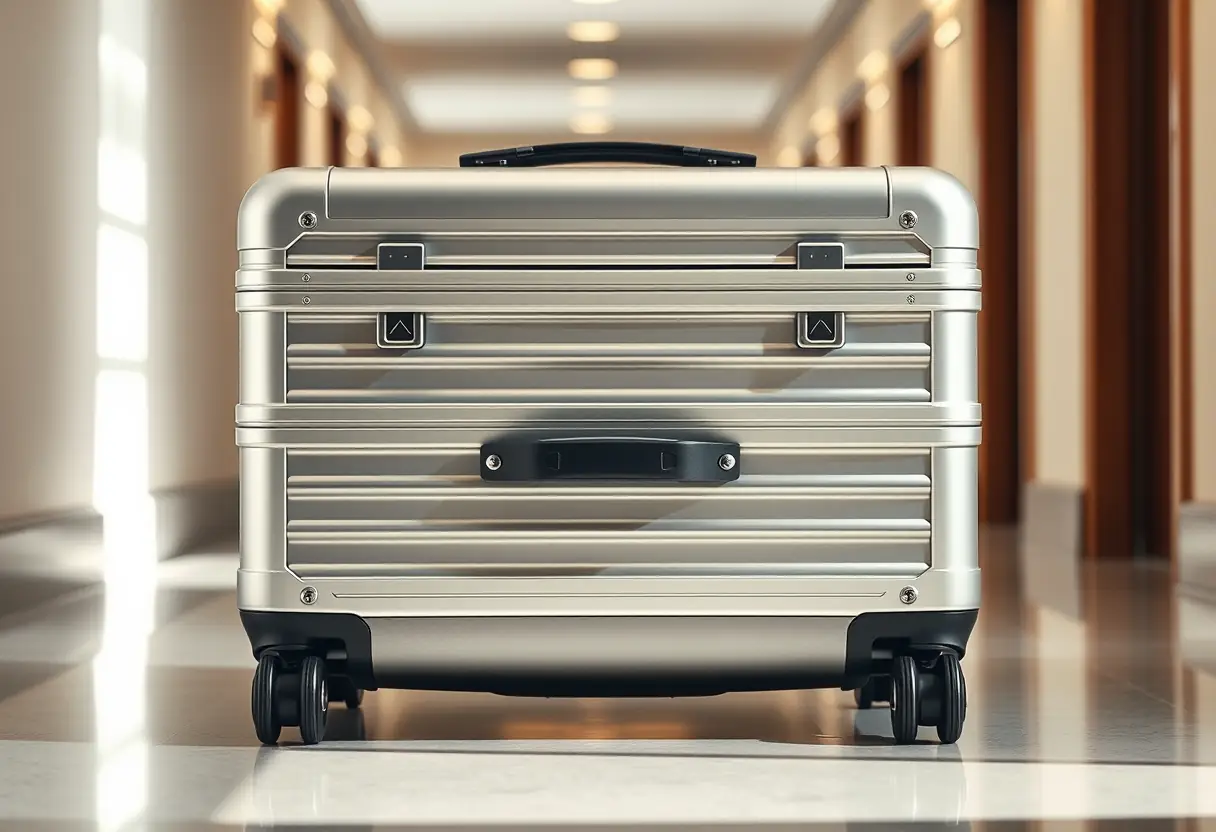 Un cadre en aluminium robuste d'une valise haut de gamme