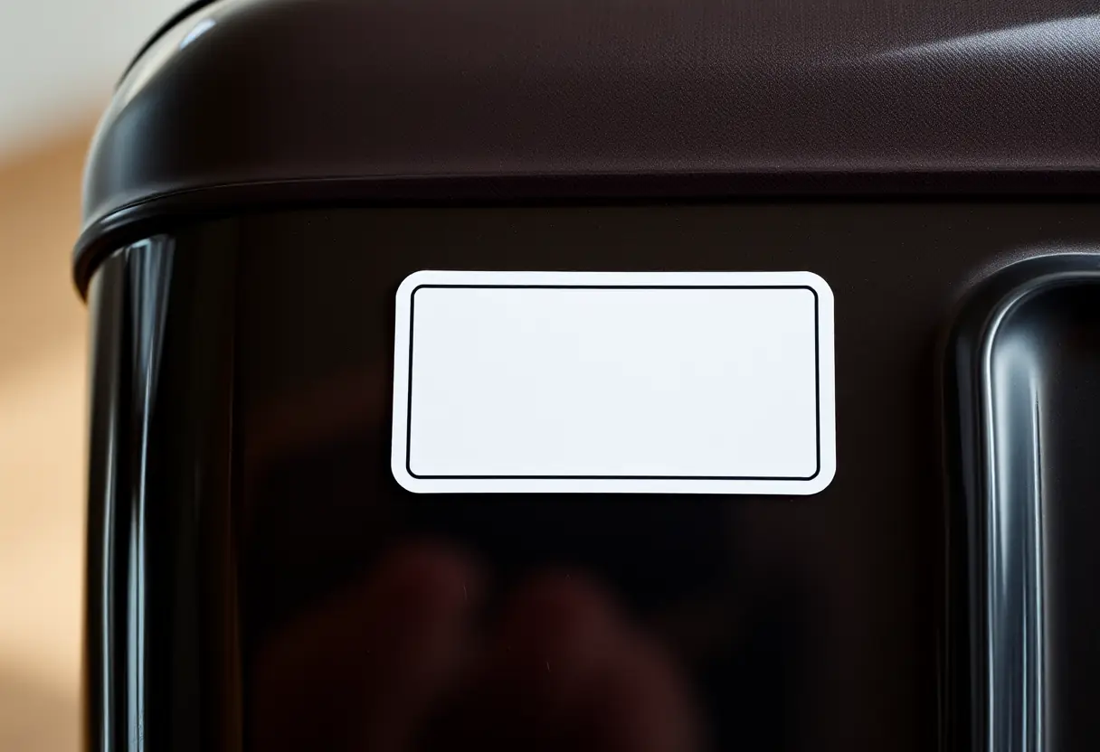 Autocollant sur une valise rigide