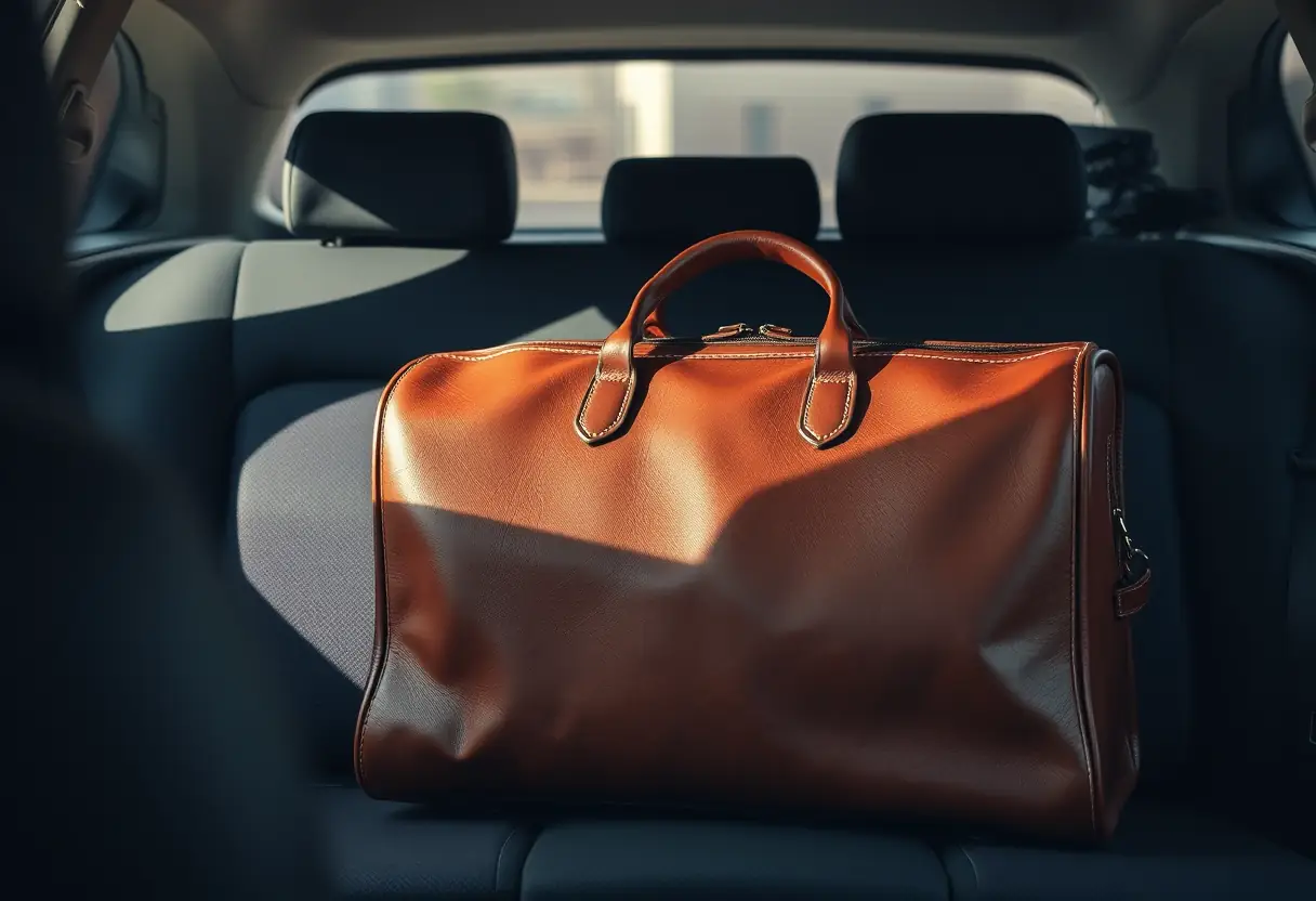 Une valise en cuir prête pour un road trip