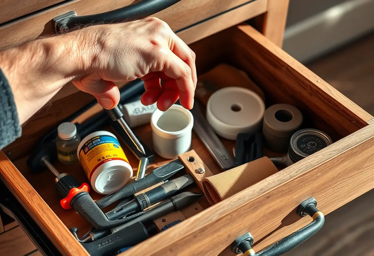 Un coffre à outils bien garni pour réparer une valise endommagée