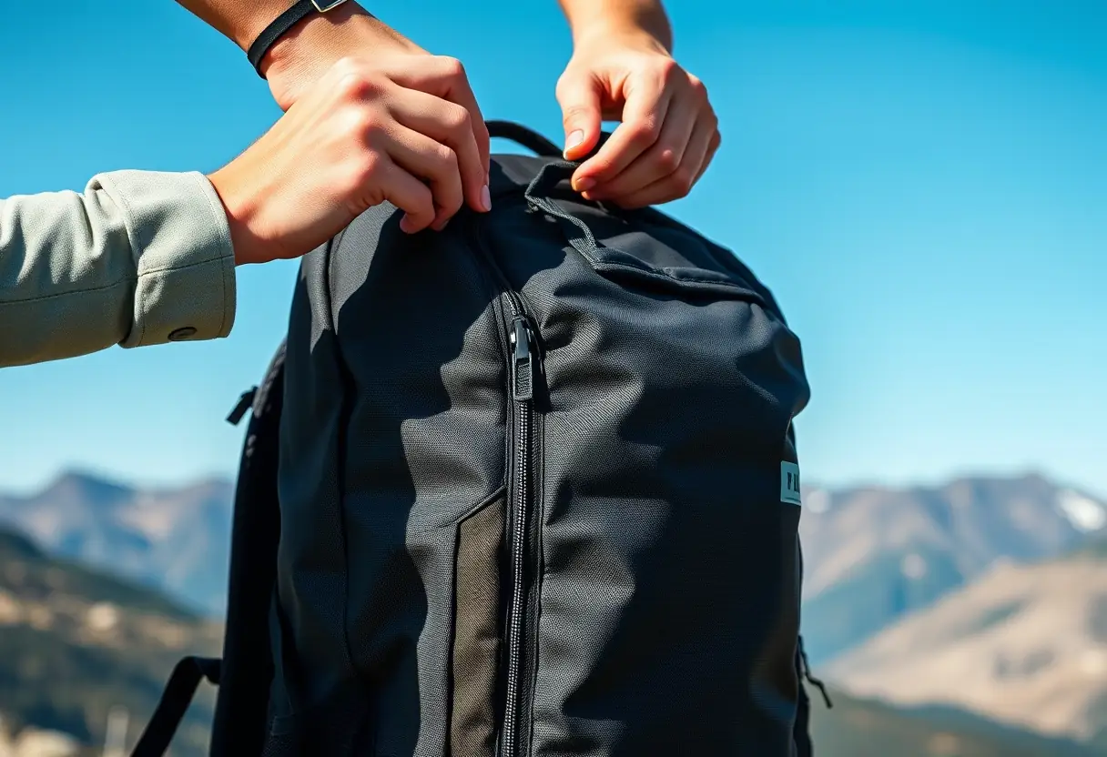 Sujet principal de l'article : équipement de voyage, randonnée en montagne