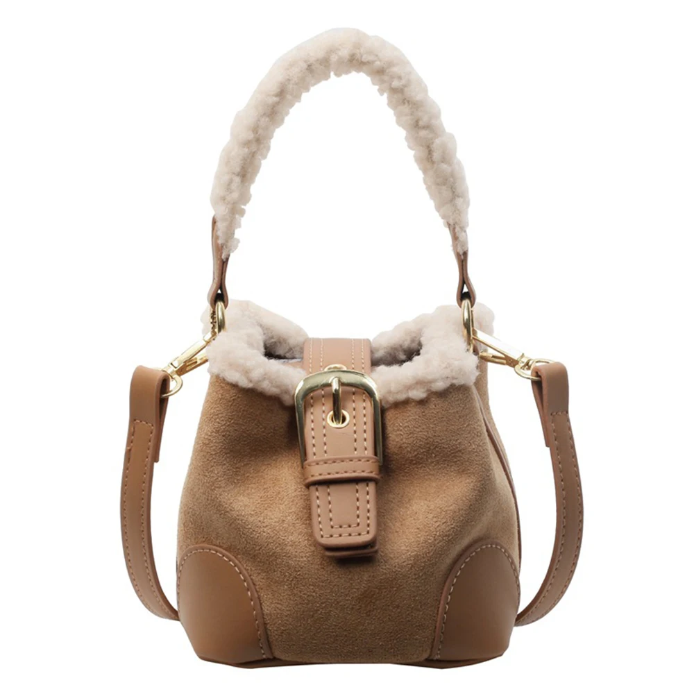 sacs pour femmes seau épaule sac à main automne hiver vintage polyvalent laine d'agneau sac à main élégant mode sac à bandoulière en gros