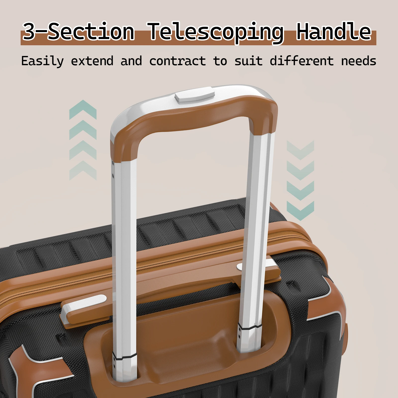 bagage melalenia, valise abs à coque rigide avec serrure tsa avec roue rotative, bagage moyen léger à carreaux pour voyage