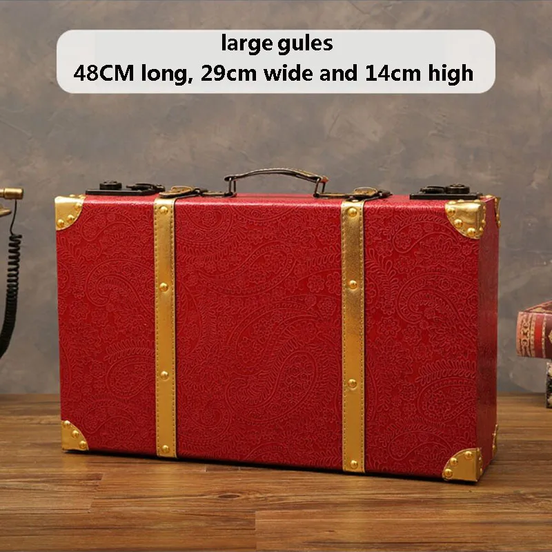 valise de luxe vintage en cuir rouge personnalisée, coffre de voyage, valise à bagages, mode, grande capacité, rangement de vêtements, boîte d'accessoires