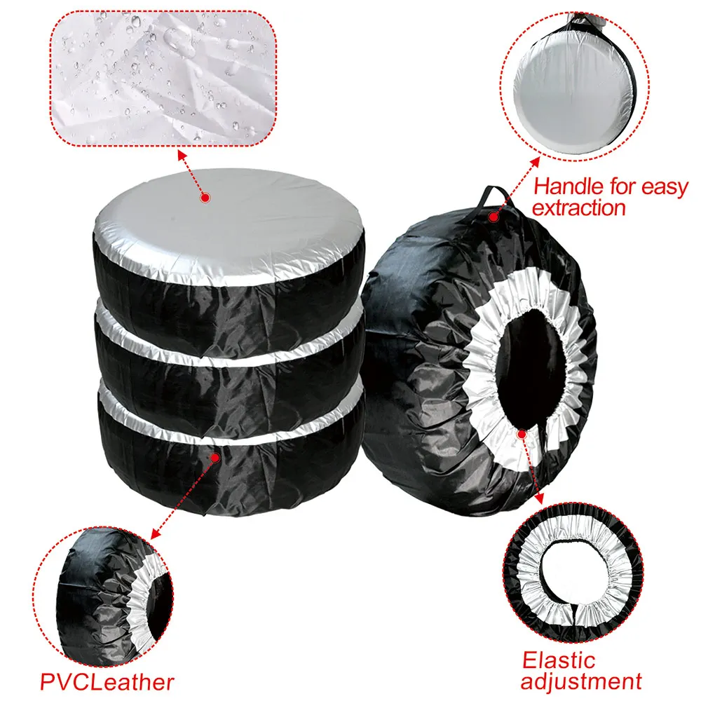 housse de protection pour pneus de voiture suv 13 23 pouces, sac de roue de secours, fourre tout de rangement pour pneus, housse de protection de roue en tissu polyester oxford, 1 pièce