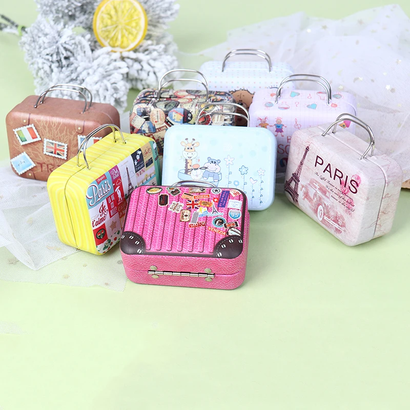 mode métal mini valise pour poupées jouets miniatures tronc maison de poupée décoration belle petite pochette boîte à bijoux poupée sac à main