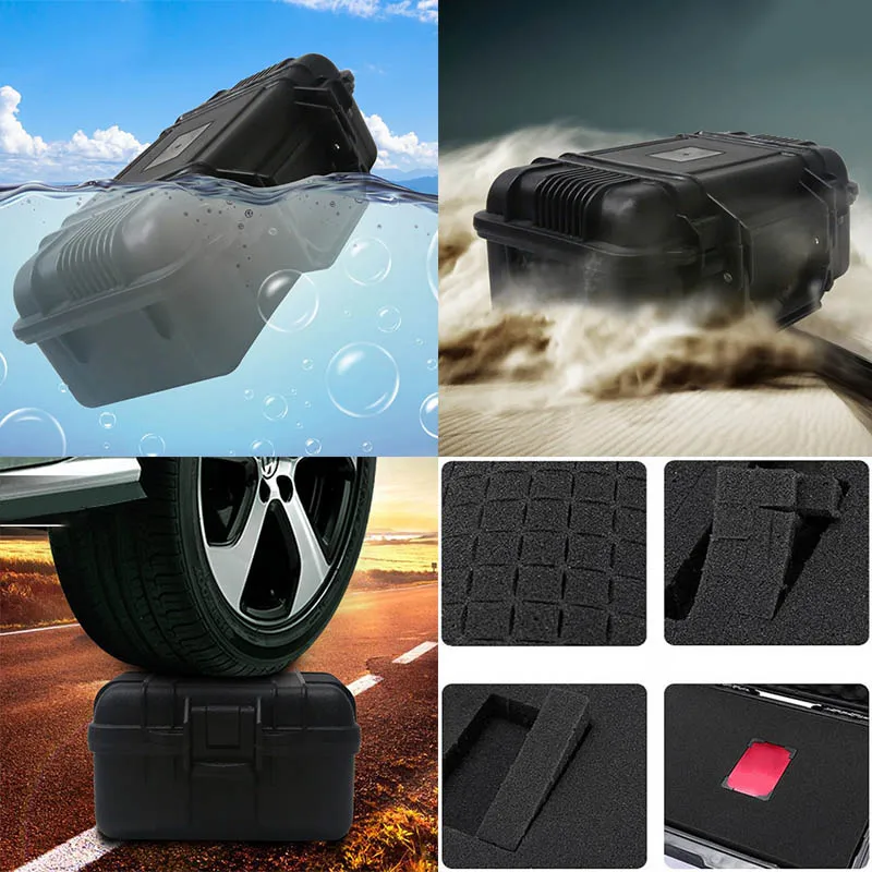 boîte à outils pour instruments de sécurité, boîte à outils de protection étanche et antichoc, mallette à outils scellée, valise résistante aux chocs avec éponge