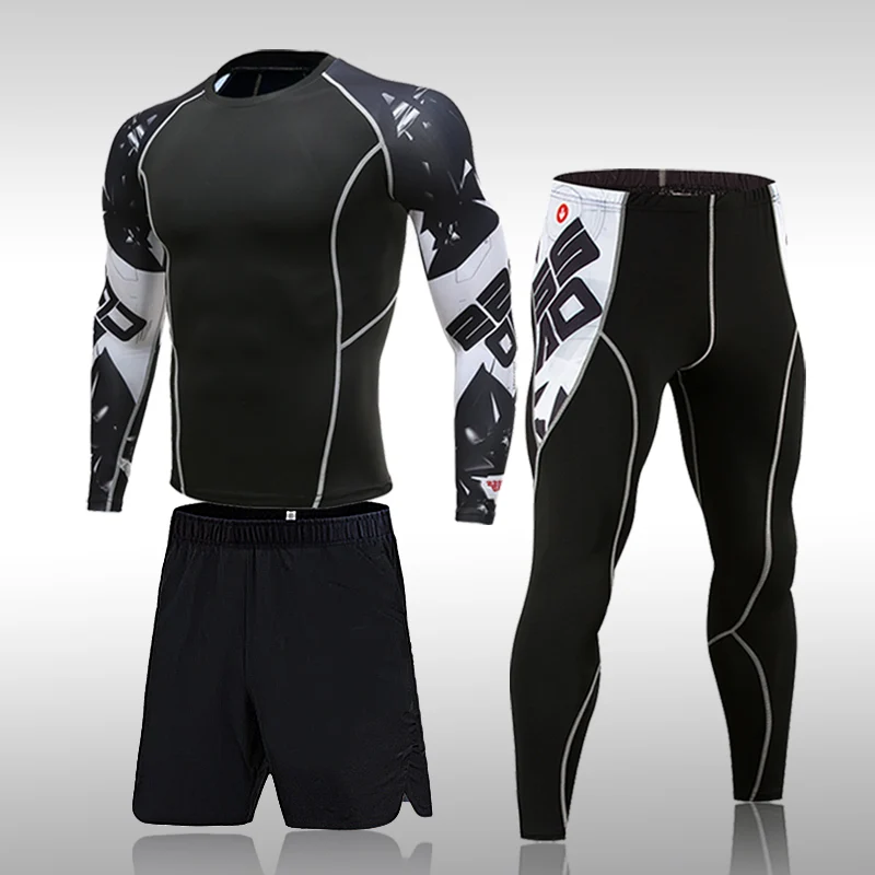 combinaison de sport à compression pour hommes, séchage rapide, transpiration, fitness, entraînement, kit mma, rashguard, vêtements de sport pour hommes, jogging, course à pied