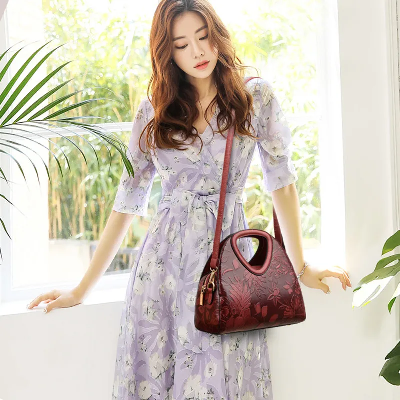 sacs à main en cuir pour femmes, hobos à main pour dames, sac à main initié par la mère, sacs à bandoulière de style chinois pour femmes, 2024