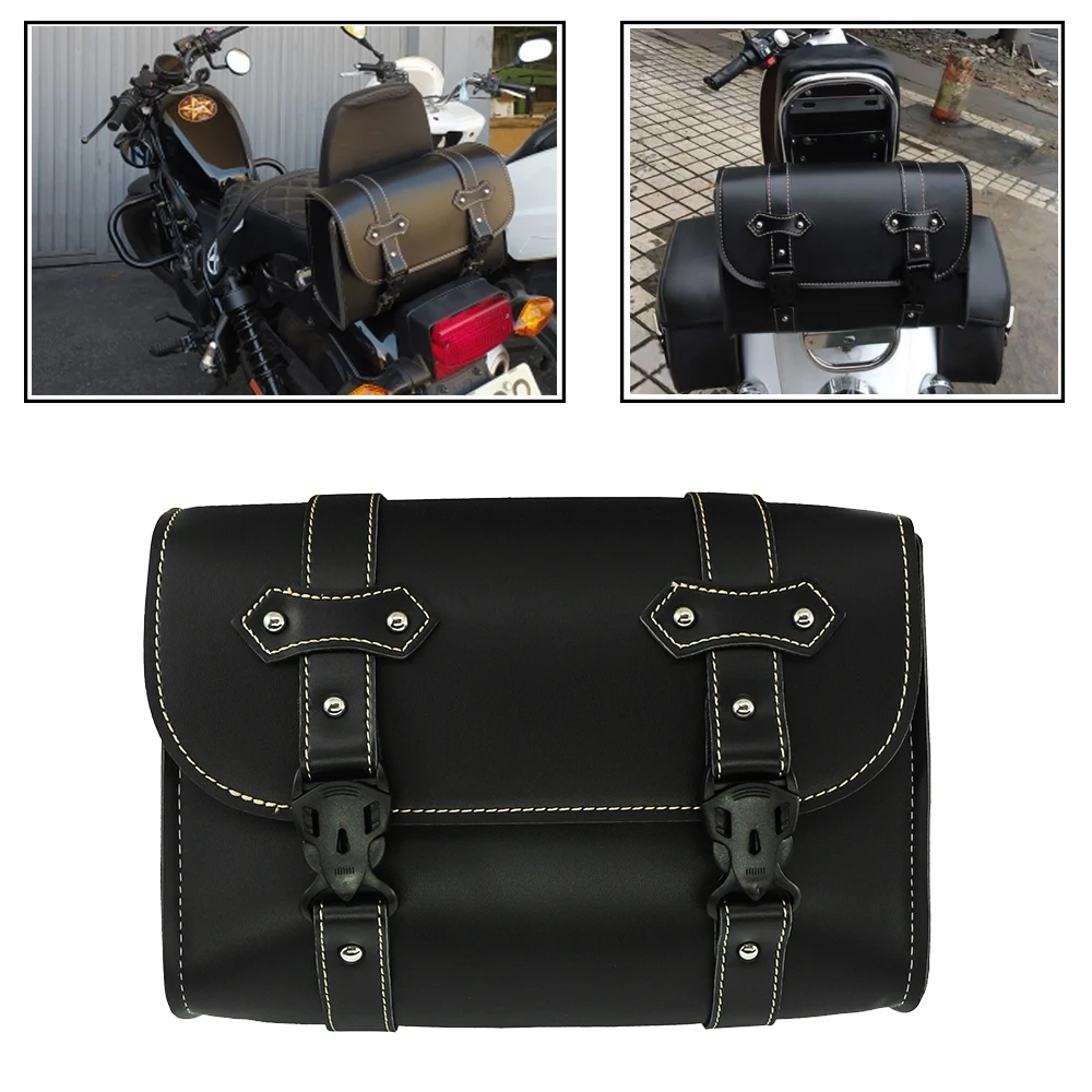 sacoche de bagage arrière de moto, pochette étanche, sacs à outils latéraux, valise punk universelle pour harley dyna sportster xl883