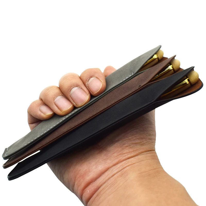 porte crayon souple pour un stylo, trousse à crayons en cuir pu, matériel d'écriture, sac de rangement de papeterie, fournitures scolaires et de bureau, cadeau