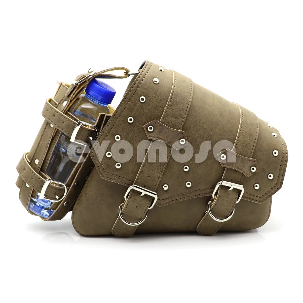 sacoche universelle en cuir pu pour moto, sacoche de dégager pour sportster xl883 xl1200 iron ocia, sacs à outils