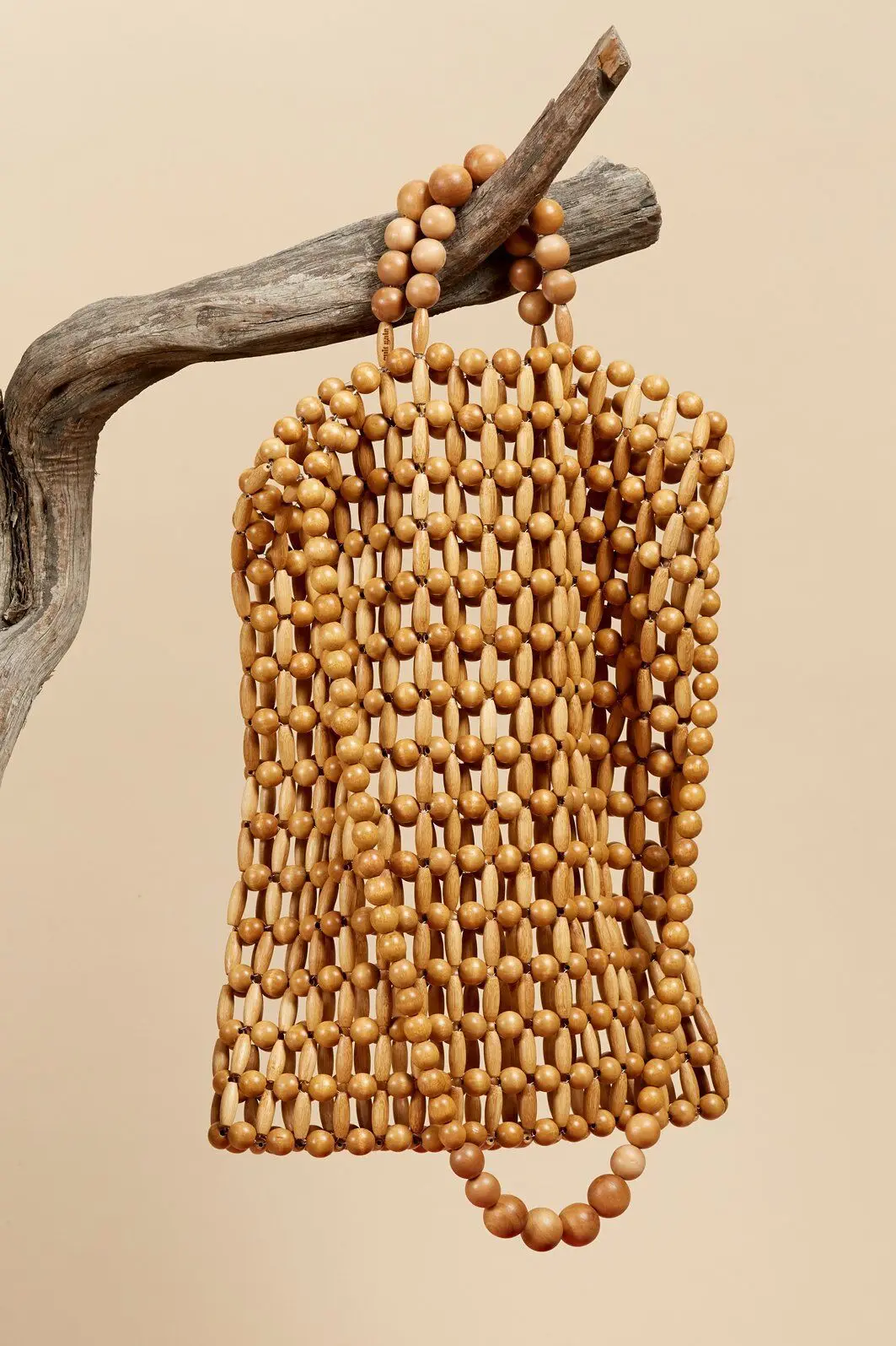 sac à main tissé à la main en bois naturel, sac de plage en bambou rétro, sac creux créatif de style antique, sac tissé à la mode