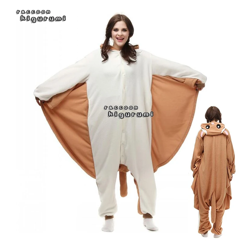 xxl costume 180 200cm animal écureuil volant polaire femme onesie hiver dessin animé cosplay pyjama kigurumi adulte unisexe