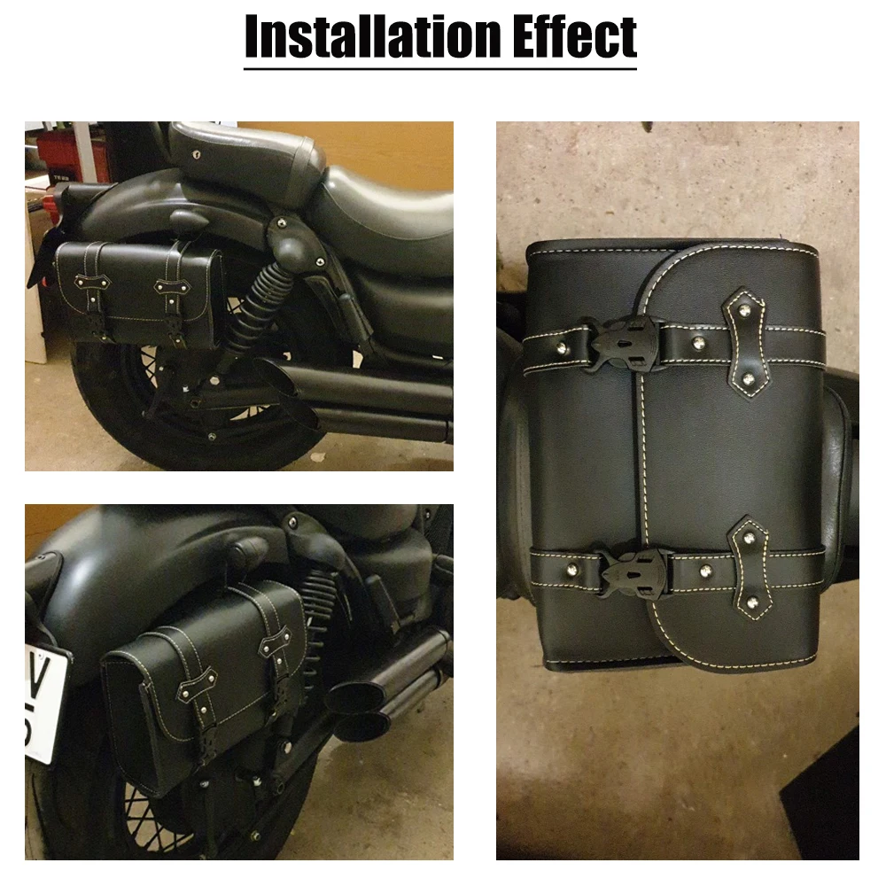 sacoche de bagage arrière de moto, pochette étanche, sacs à outils latéraux, valise punk universelle pour harley dyna sportster xl883