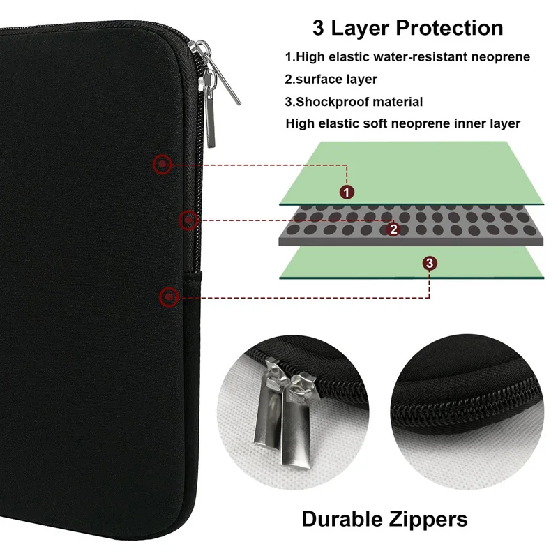 sac souple pour ordinateur portable xiaomi hp dell lenovo, pour macbook air pro retina 11 12 13 14 15 15.6, housse