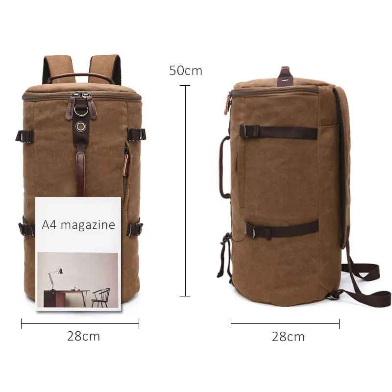 sac à dos de voyage en toile pour hommes, sac à roulettes, grande capacité, sacs à intervalles, valise sr