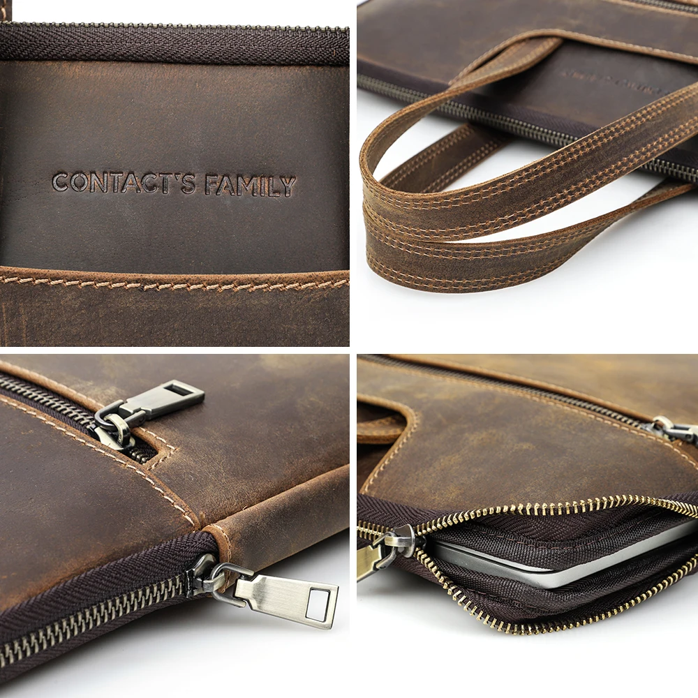 sac à main en cuir 100% véritable pour hommes, porte documents pour ordinateur portable, sacoche décontractée de grande capacité pour macbook pro 13 14 15 16