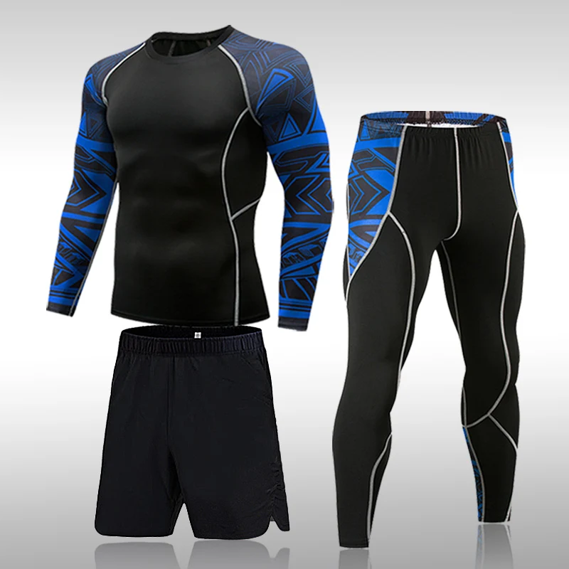 combinaison de sport à compression pour hommes, séchage rapide, transpiration, fitness, entraînement, kit mma, rashguard, vêtements de sport pour hommes, jogging, course à pied