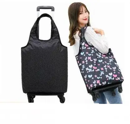 sac à bagages à roulettes pour femme, bagage à main, sac à provisions, chariot de voyage, sac à roulettes d'Épicerie