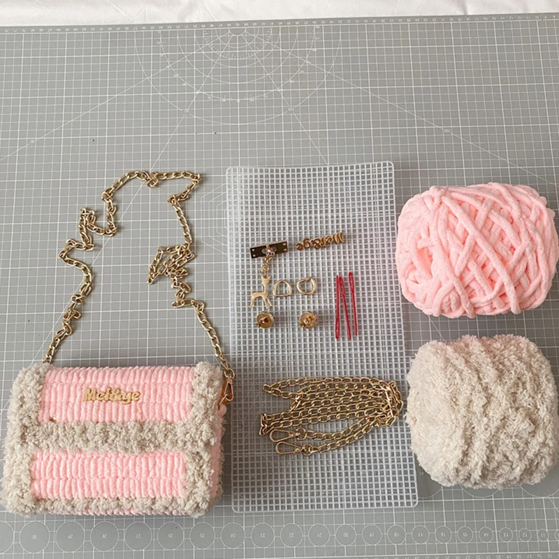 sac de tissage moderne en tissu maille, sac en laine, crochet de loquet fait à la main, sacs de tissage, sac à bandoulière pratique, accessoires faits maison