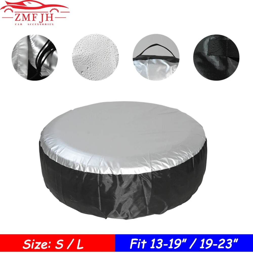 housse de protection pour pneus de voiture suv 13-23 pouces, sac de roue de secours, fourre-tout de rangement pour pneus, housse de protection de roue en tissu polyester oxford, 1 pièce