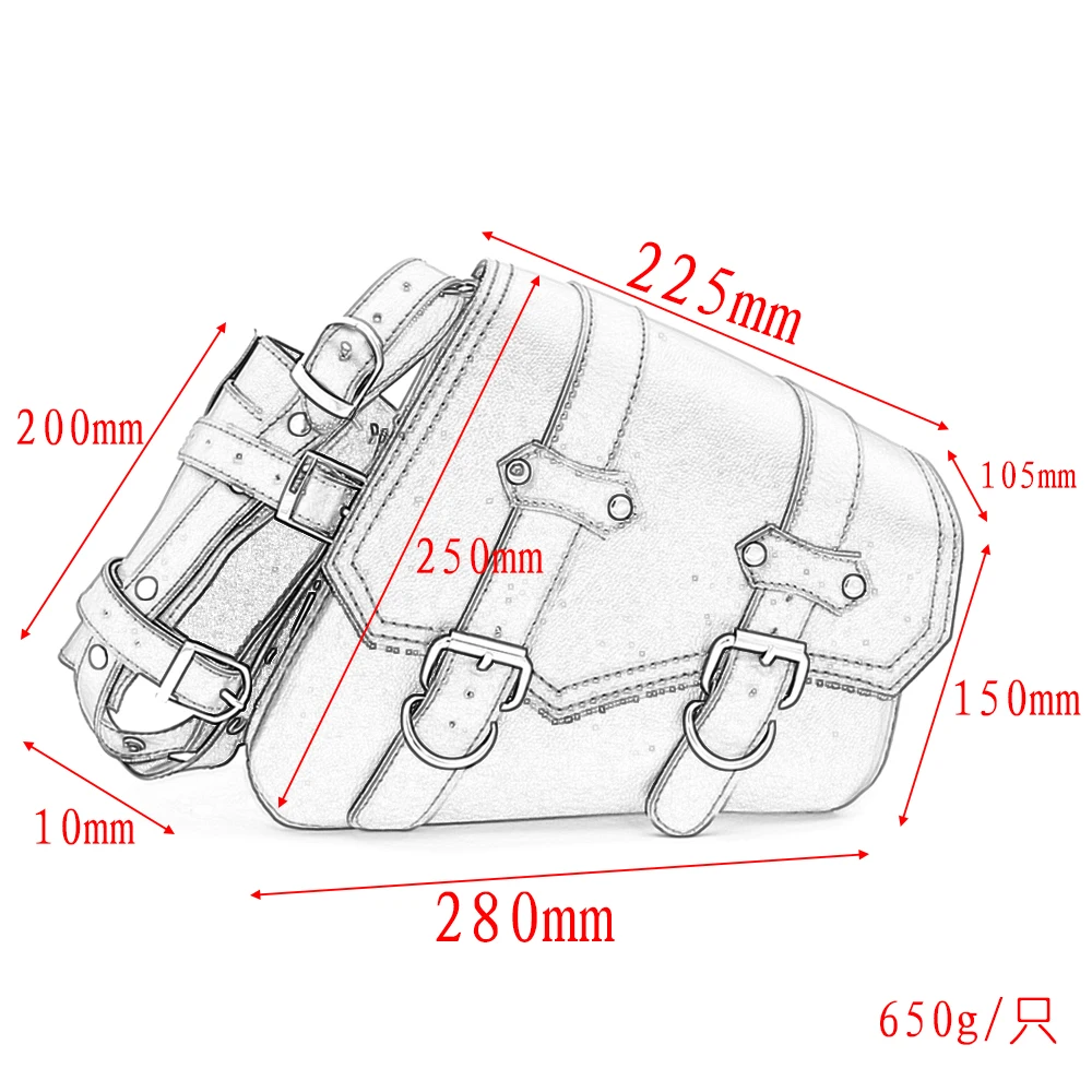 sacoche universelle en cuir pu pour moto, sacoche de dégager pour sportster xl883 xl1200 iron ocia, sacs à outils