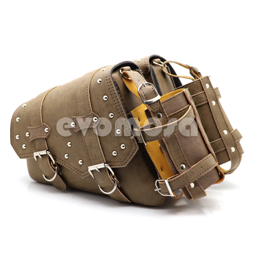 sacoche universelle en cuir pu pour moto, sacoche de dégager pour sportster xl883 xl1200 iron ocia, sacs à outils