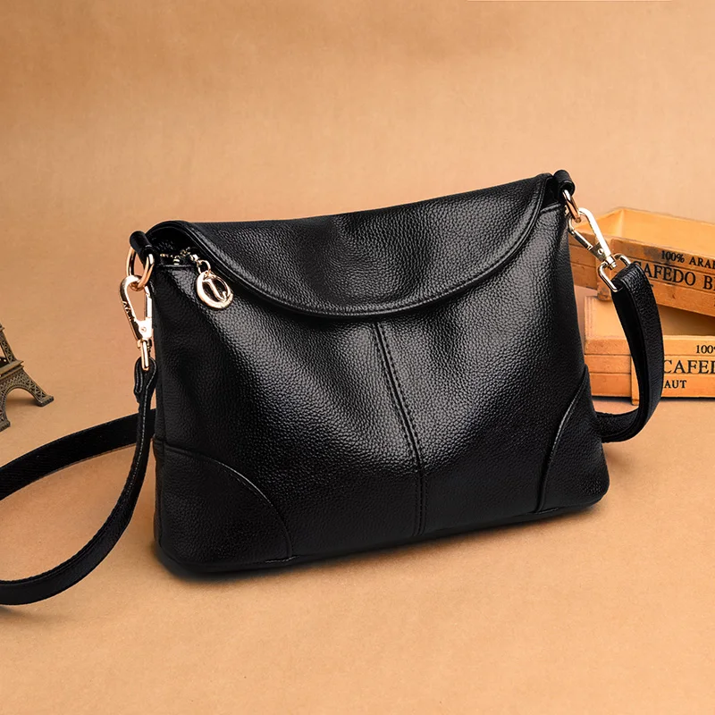 sac à bandoulière en cuir souple pour femmes, sacoche de luxe de bonne qualité, sac à rabat décontracté à la mode