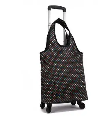 Sac à Bagages à Roulettes pour Femme, Bagage à Main, Sac à Provisions, Chariot de Voyage, Sac à Roulettes d'Épicerie
