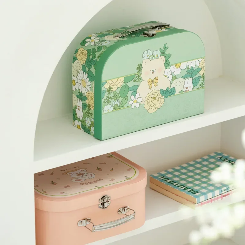 boîte de rangement portable en carton, valise, boîtes en carton, étui, petit, déterminer, cadeau décoratif, papeterie, évaluation, voyage