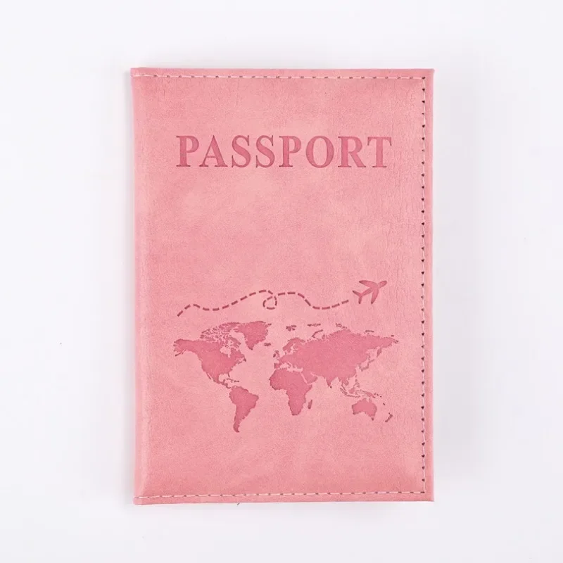 Couverture de passeport d'avion femmes hommes étui de passeport de voyage en cuir rose mignon passeport portefeuille sac à main fille porte-passeport