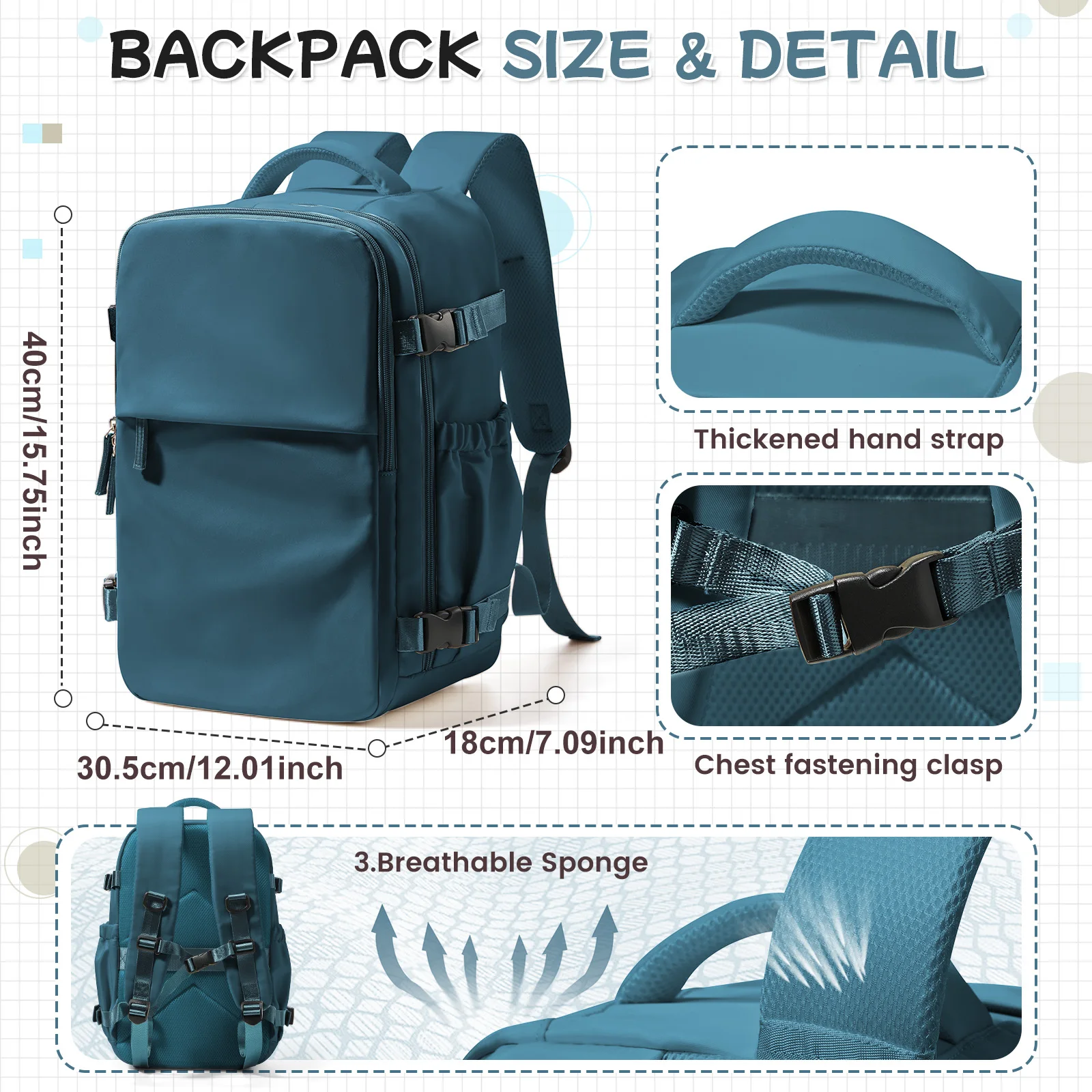 sac à dos de cabine 40x30x20 wizzair, sac à dos de voyage pour courte distance, bagage à main pour hommes, sac à dos de travail pour ordinateur portable, backpaxk