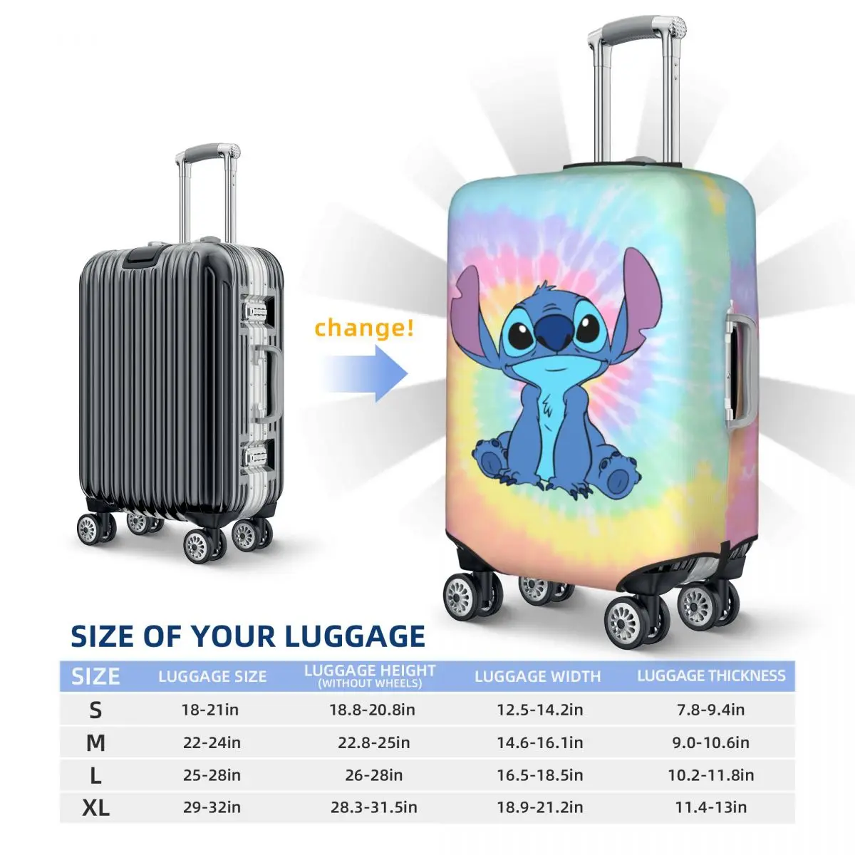 housse de valise à points personnalisés, housses élastiques pour bagages de voyage de 18 à 32 pouces