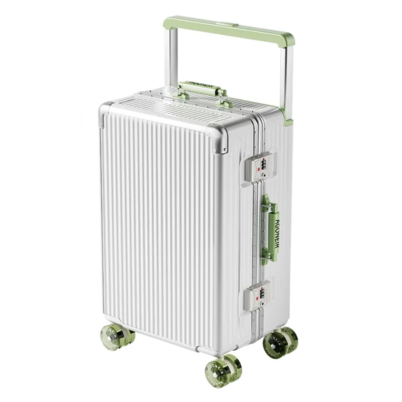 Valise de voyage à poignée large de 20 pouces et 24 pouces, cadre en aluminium, boîtier de chariot à bagages à main avec roulettes, boîte d'embarquement, sac à bagages roulant