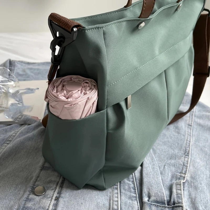 sac à main élégant en nylon, poches multiples, grande capacité, fourre tout pour femmes, sac à bandoulière léger et décontracté, shopping quotidien