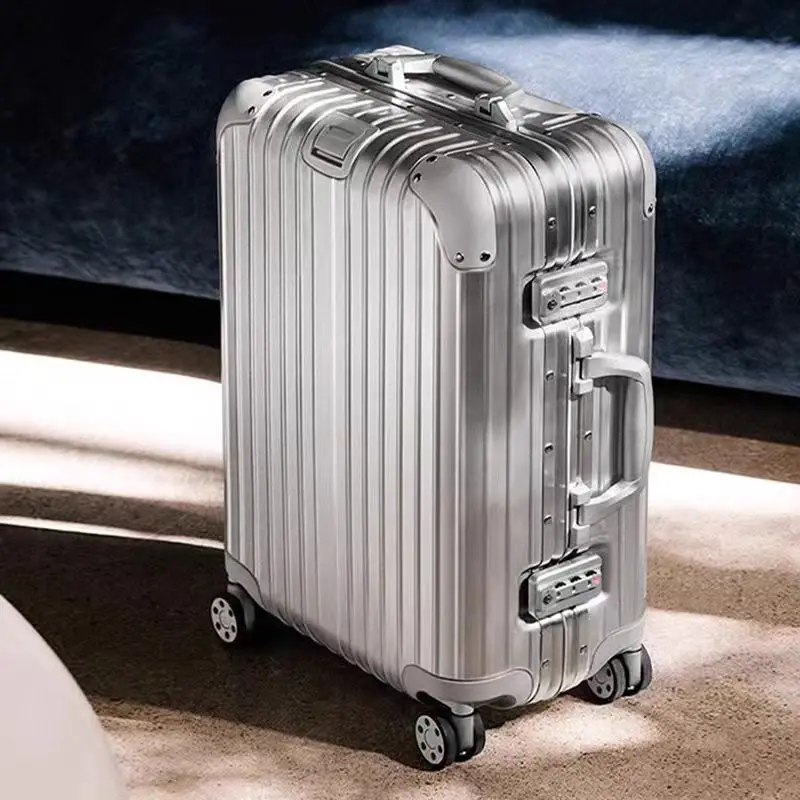 valise en aluminium bagages en métal 20/22/28/30 pouces sacs de voyage à main cabine de voyage mot de passe boîtier de chariot valises à roulettes de voyage