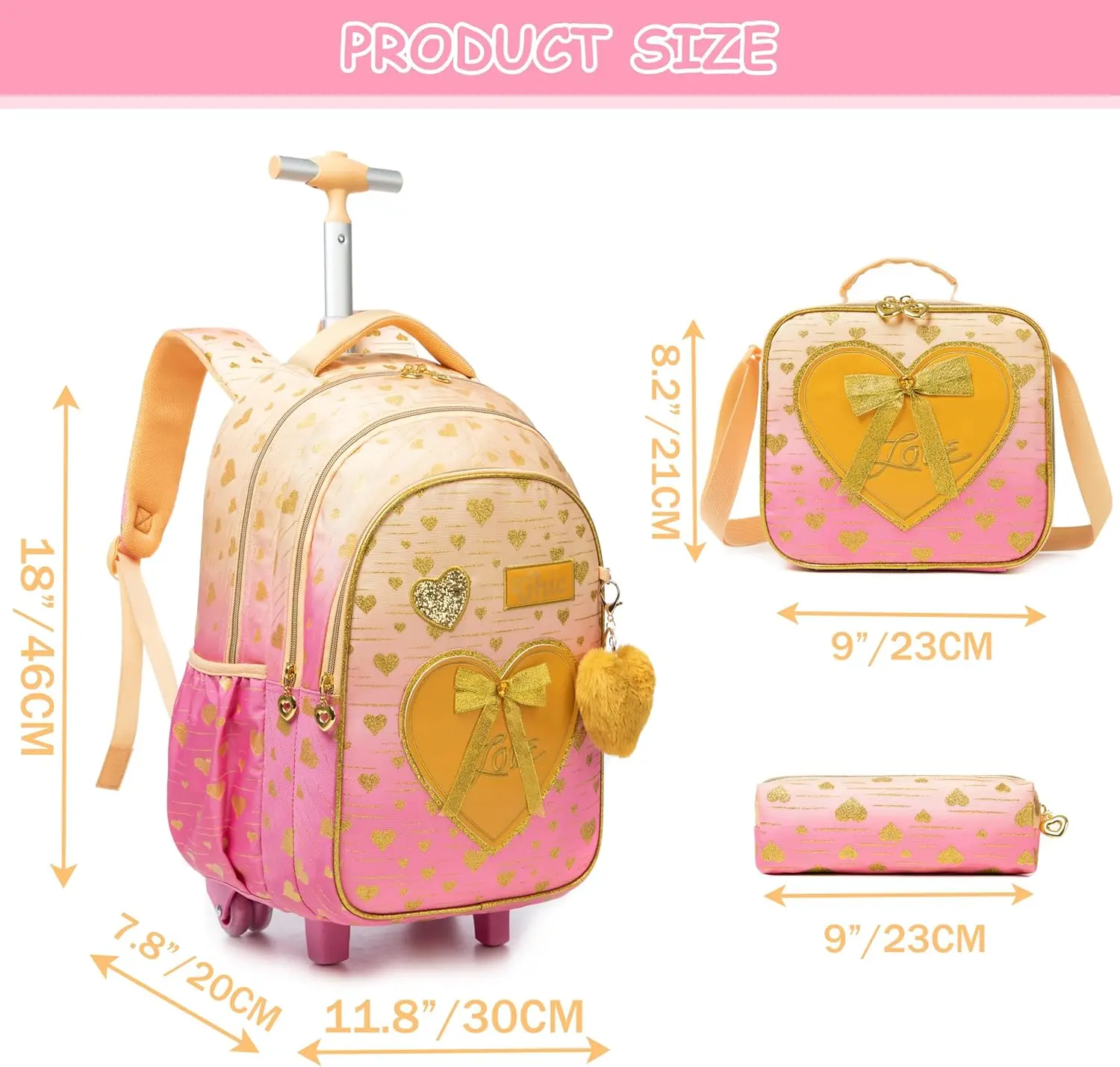 sac à dos roulant pour enfants, sacs à dos à roulettes pour élèves du primaire, bagages de voyage pour enfants, valise à main pour filles de 8 à 10 ans