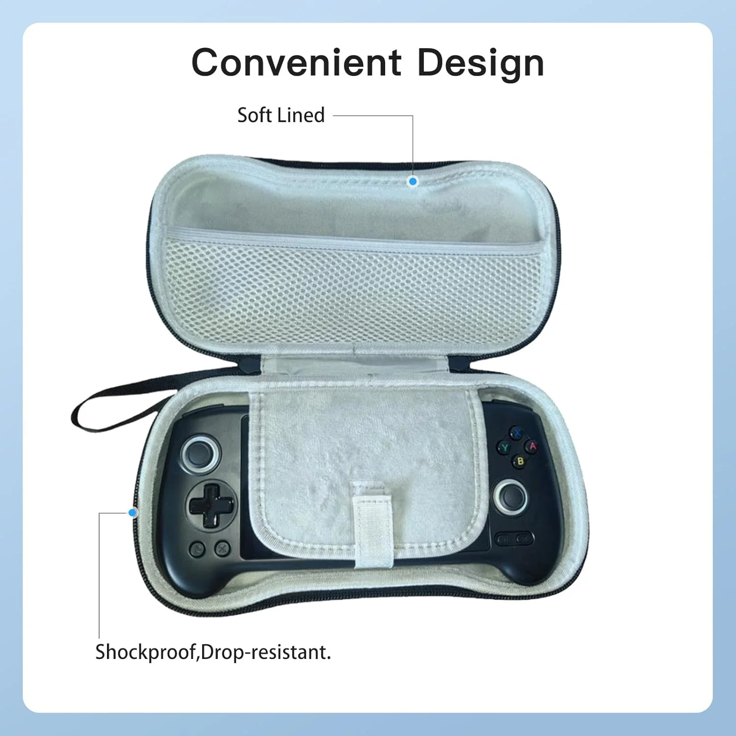 grand étui de transport portable pour console portable anbernic rg557/rg556, sac de rangement antichoc, boîte pour accessoires rg557/rg556