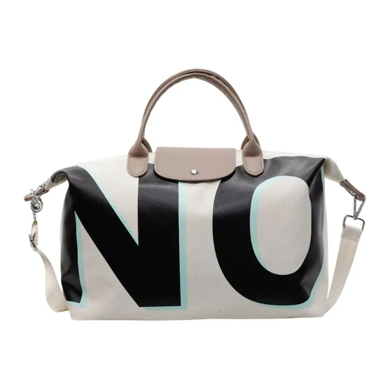 Sac à main en toile pour femmes, large bandoulière, sens haut de gamme, niche double face lettre simple épaule aisselle fourre-tout