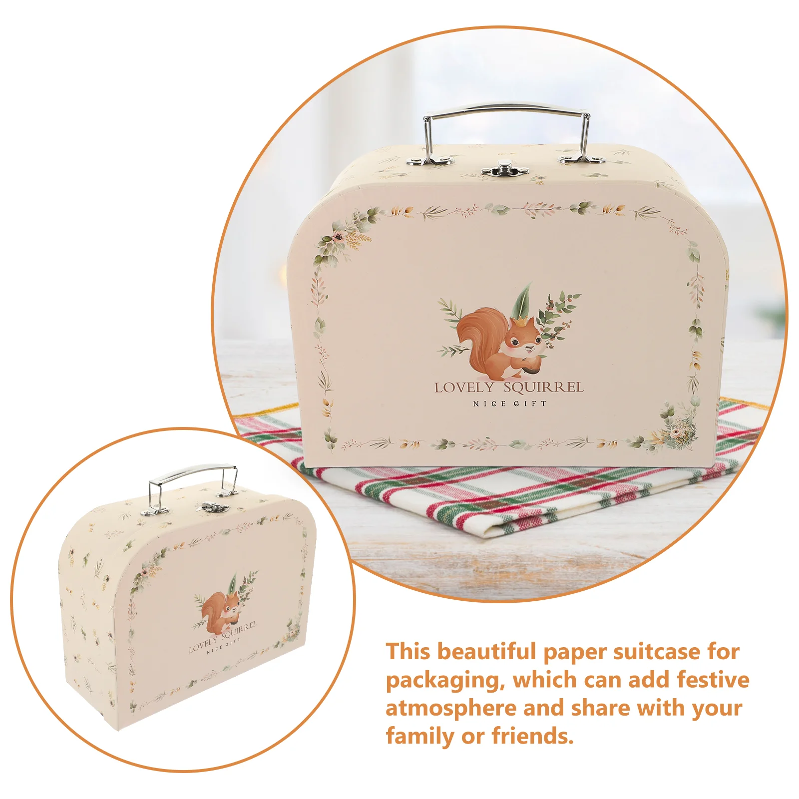 valise en papier portable, boîte de rangement, valises en carton réutilisables, boîte cadeau à bijoux, fournitures de fête de mariage, cadeau décoratif, 1 pièce