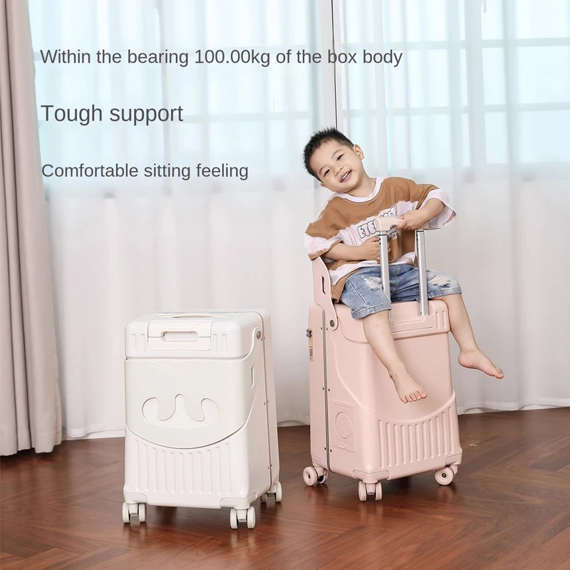 valise avec siège pour enfants, peut s'asseoir sur les bagages, cadre en aluminium à ouverture frontale de 20 pouces, boîtier de chariot embarqué, nouvelle collection 2025