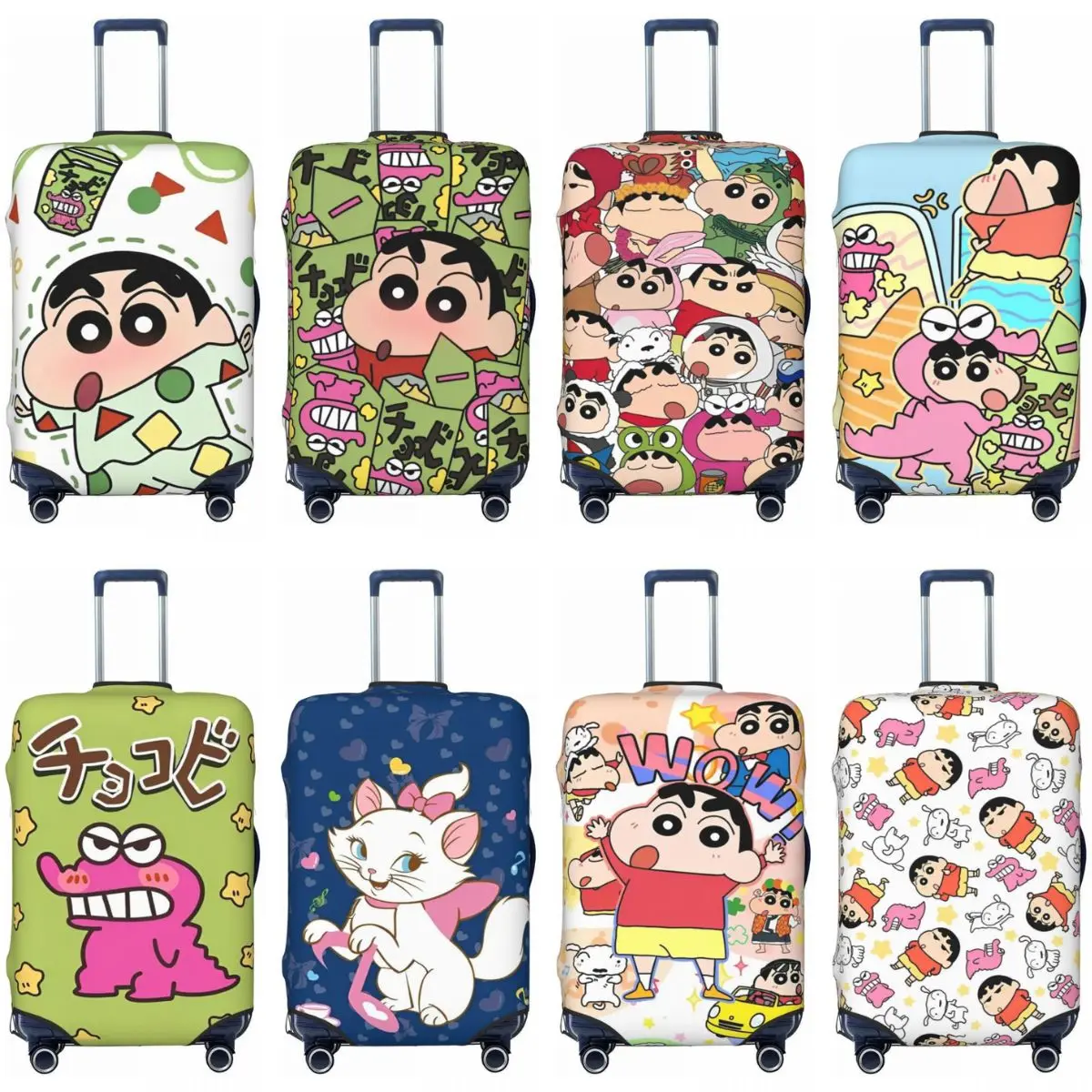 Housse de valise dessin animé Crayon Shin-Chan, mignon, vacances d'affaires, fournitures de bagages amusantes, protecteur