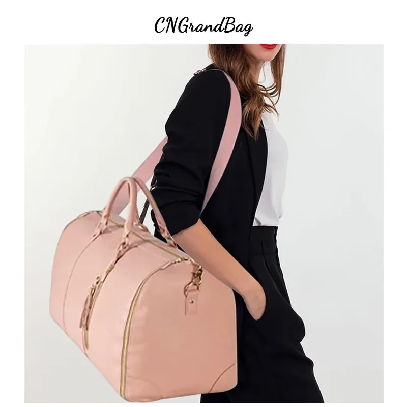 valise pliable en cuir pu de grande capacité, sac à main de voyage, sac à bandoulière facile à transporter, sac à bagages de grande taille pour voyage