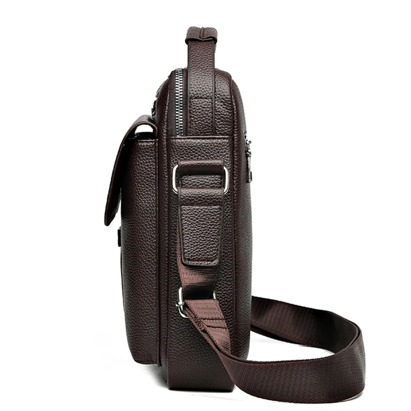 sac à bandoulière texture cuir véritable pour hommes, sac d'affaires, sac à main d'ordinateur de grande capacité, sac de conférence