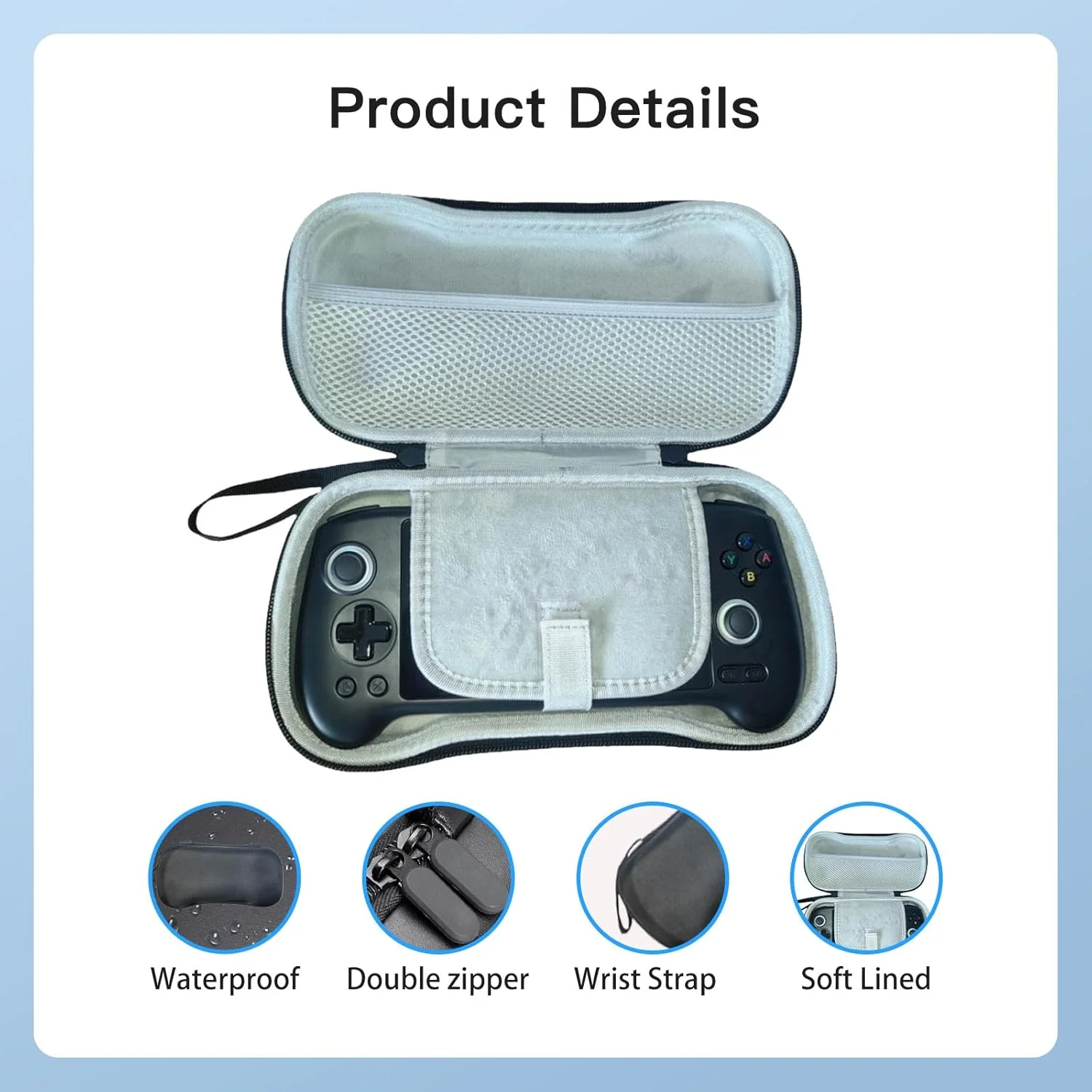 grand étui de transport portable pour console portable anbernic rg557/rg556, sac de rangement antichoc, boîte pour accessoires rg557/rg556