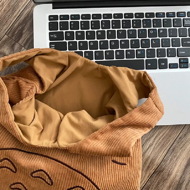 sacs à main en velours côtelé pour femmes, sac à bandoulière simple rayé pour le travail et le shopping, sac à main de grande capacité bolso