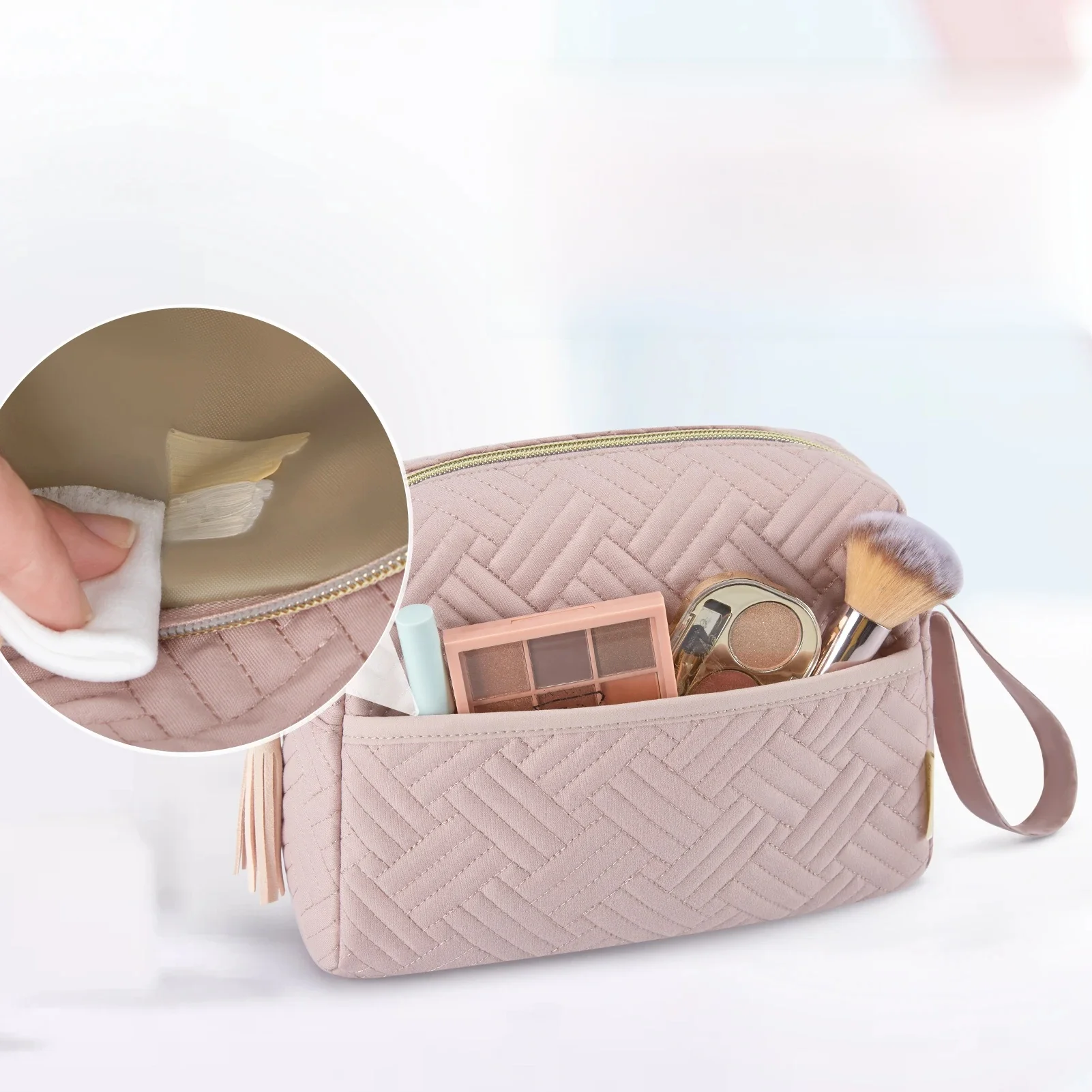 trousse de maquillage de grande capacité pour voyage, sacs à cosmétiques, élégant, spacieux, étanche, trousse de toilette, organisateur, accessoires de maquillage