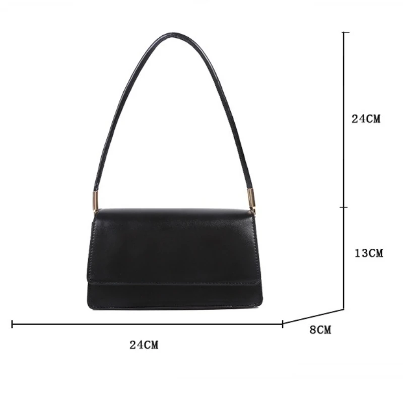 sac à bandoulière en cuir pu pour femmes, sac à main sous les aisselles, petit sac carré décontracté pour dames, sac à bandoulière élégant de couleur unie