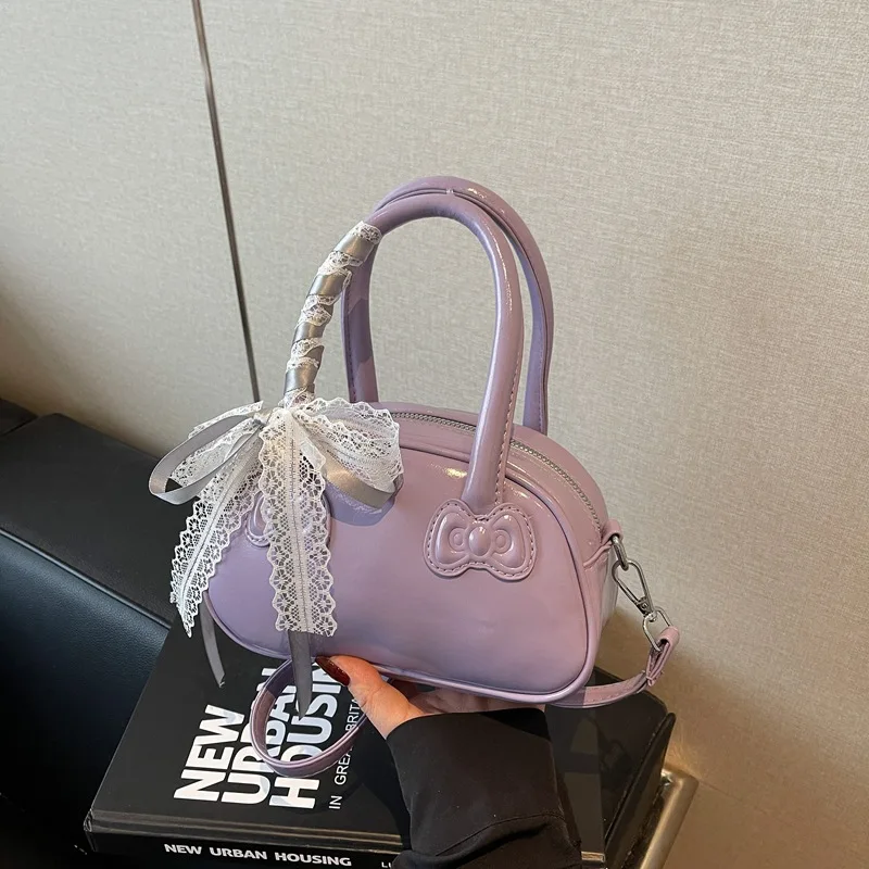 sac pour femmes version coréenne élégant portable sac d'oreiller femmes sens supérieur simple dentelle douce épaule bandoulière mignon sac à nœud